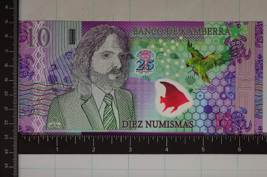 2013 CU KAMBERRA 10 NUMISMAS COLORIZED POLYMER