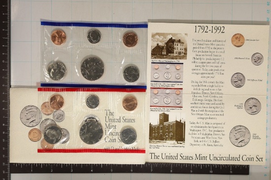 1992 US MINT SET (UNC) P/D (WITH ENVELOPE)