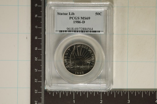 1986-D STATUE OF LIBERTY HALF DOLLAR PCGS MS69