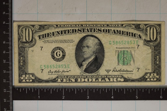 1950-B US $10 FRN GREEN SEAL BILL