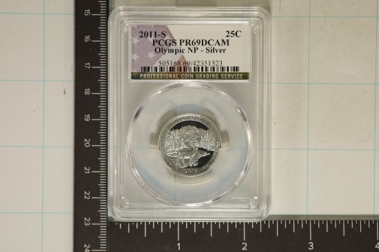2011-S SILVER OLYMPIC N.P. QUARTER PCGS PR69 DCAM