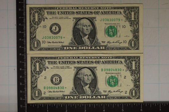 2-2006 US $1 STAR NOTE FRN'S BOTH CRISP