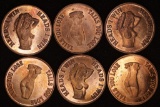 6 ADULT THEMED METAL FLIPPER TOKENS: HEADS I