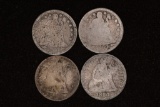 1853, 54, 56 & 1890 SILVER SEATED LIBERTY DIMES