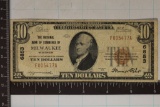 1929 US $10 NATIONAL CURRENCY BANK OF MILWAUKEE
