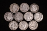 10 SILVER ROOSEVELT DIMES: 1946-1964