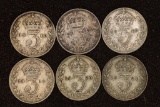1910, 13, 15, 16, 20 & 1921 GREAT BRITAIN SILVER