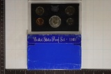 1969 US PROOF SET WITH BOX, 40% SILVER JFK HALF