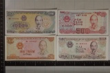 4-CRISP UNC VIETNAM BILLS: 1987-200 DONG, 1988
