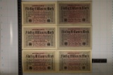 6-EF-CU 1924 GERMAN 50 MILLION MARK BANKNOTES