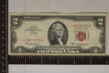1963 US STAR NOTE RED SEAL $2 BILL