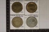 4-$1 CALIFORNIA METAL CASINO CHIPS, PECHANGA,