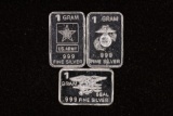 3-1 GRAM .999 FINE SILVER MILITARY THEMED INGOTS