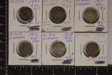 1899, 1902, 1911, 13,18 & 1919 SWEDEN SILVER 10