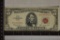 1963 US $5 RED SEAL NOTE SMALL INK SPOTS ON OBV