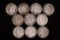 10 SILVER ROOSEVELT DIMES: 1-1947, 1-1953, 1-1956&