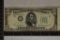 1950-A US $5 FRN'S  GREEN SEAL BILL MINOR MISCUT
