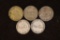 3-1944 & 2-1947 CURACAO SILVER 1/10 GULDEN COINS