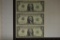 3-1963-A STAR NOTE US $1 FRN'S WITH CONSECUTIVE