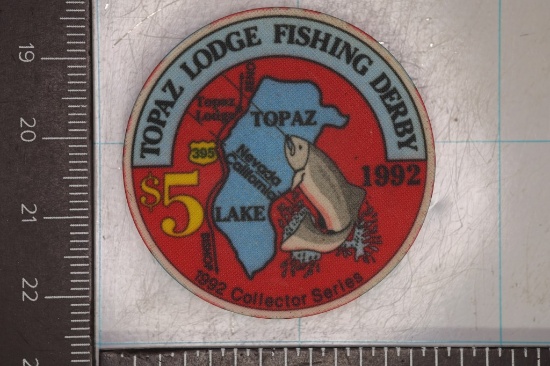 $5 TOPAZ LOUNGE CASINO CHIP. 1992 COLLECTORS
