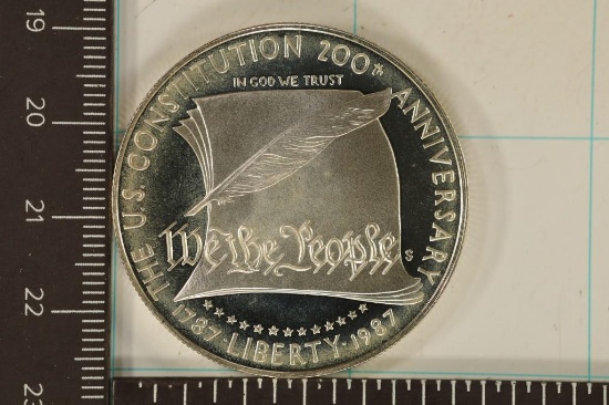 1987-S US PROOF SILVER "CONSTITUTION" $1 IN HARD