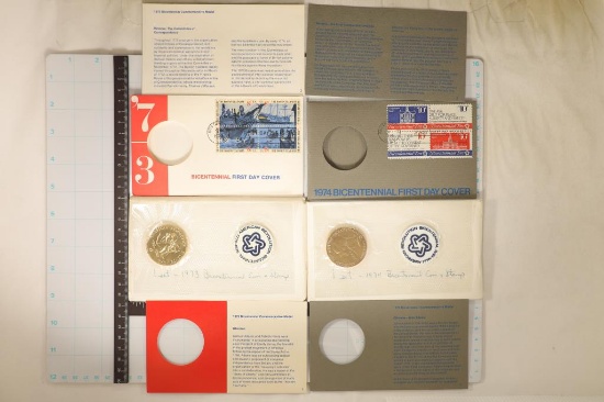 1973 & 1974 US BICENTENNIAL MEDALS IN FDC'S