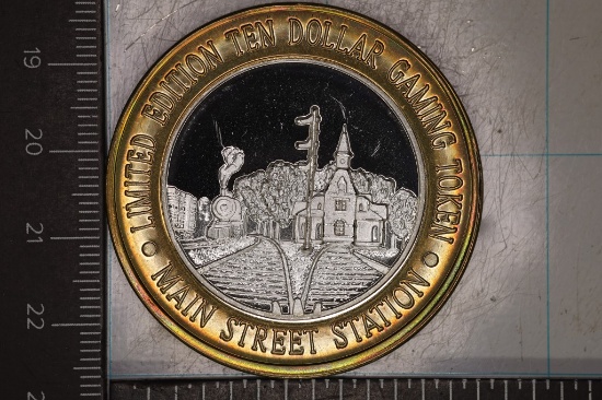 CASINO $10 SILVER TOKEN (UNC) MAIN STREET STATION