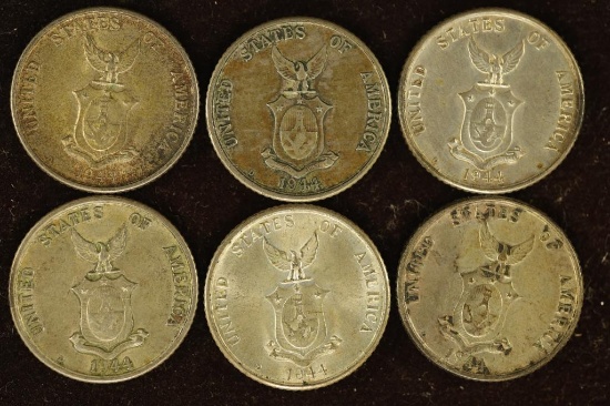 6-1944-D US/PHILIPPINES SILVER 20 CENTAVOS .579