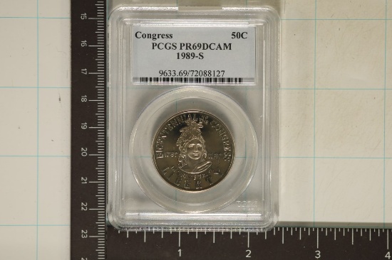 1989-S US CONGRESS HALF DOLLAR PCGS PR69 DCAM