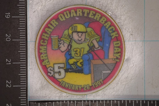 $5 OPERA HOUSE CASINO CHIP. 1997 ARMCHAIR