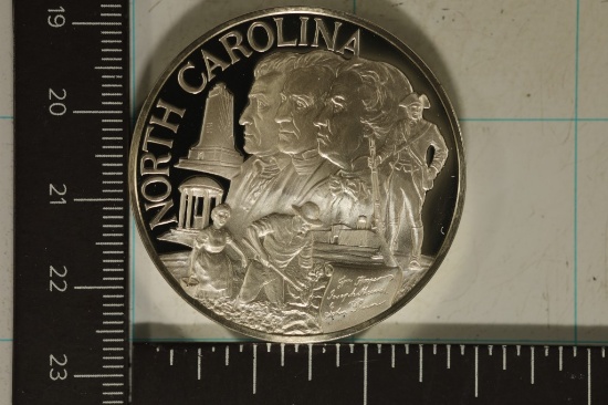 1.17 OZ. PROOF STERLING SILVER "NORTH CAROLINA"