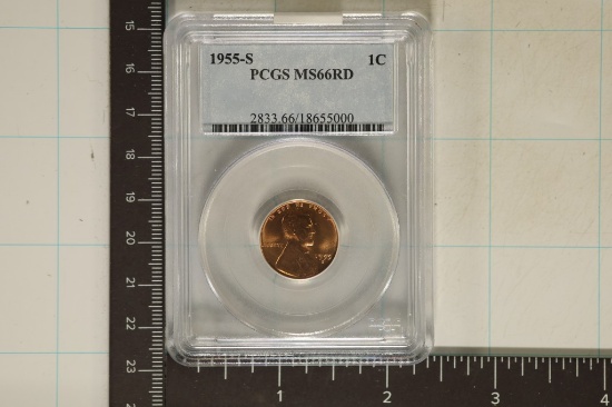 1955-S LINCOLN WHEAT CENT PCGS MS66RD