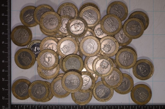 50 JAMAICA $20 BIMETAL COINS: 2000-2001