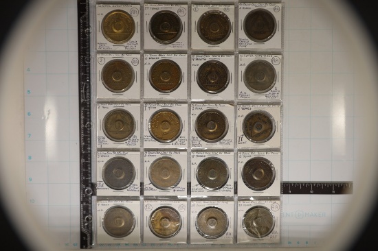 20 ASSORTED ALCOHOL ANONYMOS BRONZE & BRASS