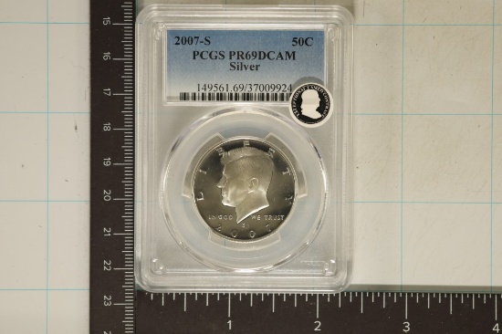 2007-S SILVER KENNEDY HALF DOLLAR PCGS PR69 DCAM