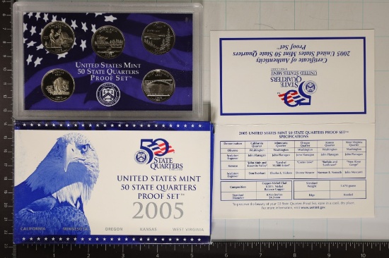 2005 US 50 STATE QUARTERS PROOF SET WITH BOX