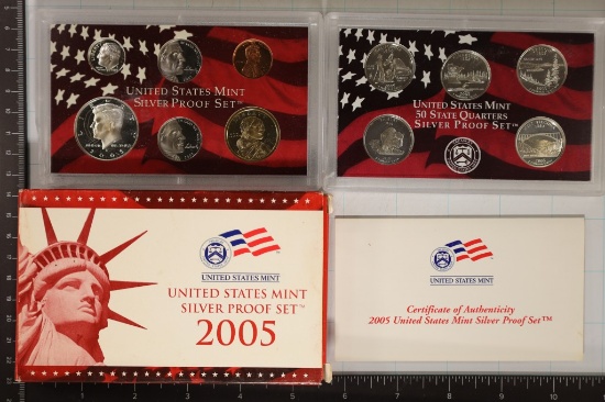 2005 US SILVER PROOF SET (WITH BOX) & CERTIFICATE