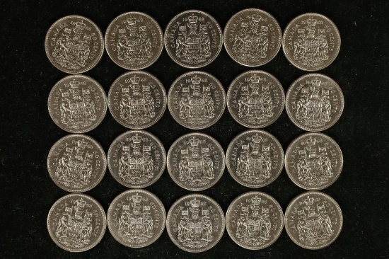 20-1968 CANADA 50 CENT BRILLIANT UNC COINS