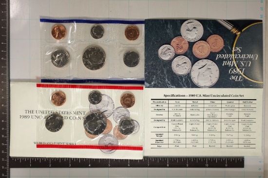 1989 US MINT SET (UNC) P/D (WITH ENVELOPE)