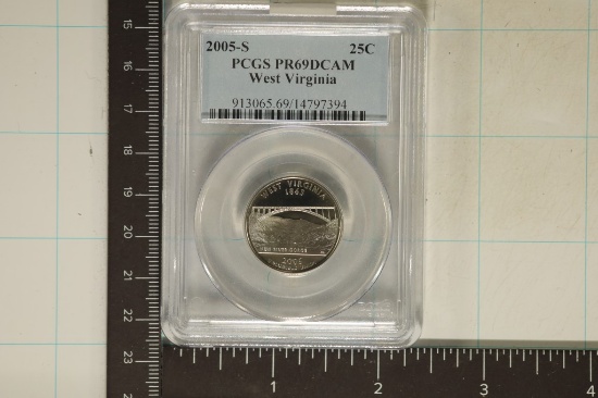 2005-S WEST VIRGINIA QUARTER PCGS PR69 DCAM