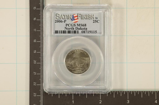 2006-P NORTH DAKOTA QUARTER PCGS MS68 SATIN FINISH