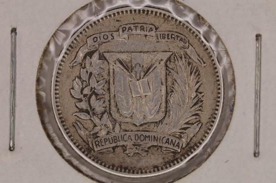 ERROR 1951 DOMIICAN REPUBLIC 10 CENTAVOS SILVER
