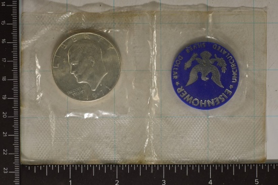 1971-S IKE SILVER UNC DOLLAR (BLUE PACK) NO