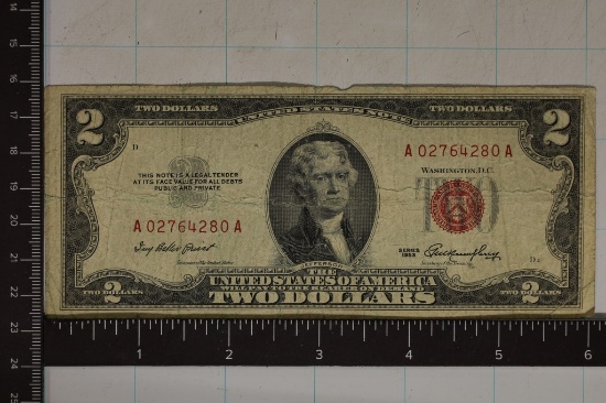 1953 US $2 US RED SEAL NOTE