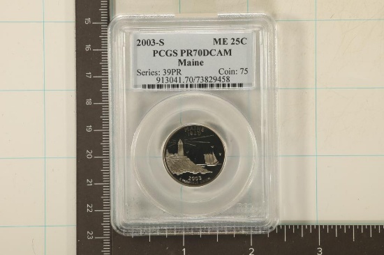 2003-S MAINE US QUARTER PCGS PR70 DCAM