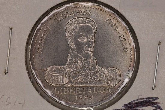 1990 CUBA "SIMON BOLIVAR" UNC 1 PESO COIN