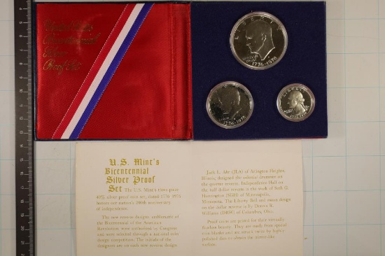US 1976 SILVER BICENTENNIAL 3 COIN SET NO OUTER