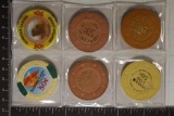 6-50 CENT PLASTIC CASINO GAMING CHIPS