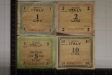 4-ITALY MILITARY PAYMENT CERTIFICATES: 1, 2, 5 &