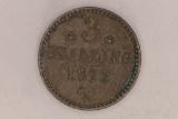 1872 NORWAY SILVER 3 SKILLING .0181 OZ. ASW